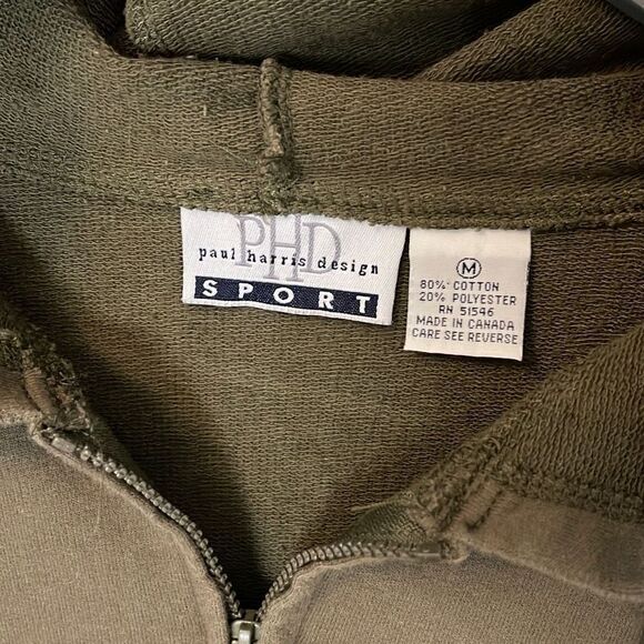Paul‎ Harris Design Hooded Sweat Shirt. Size Medium. Olive Green - Picture 4 of 7